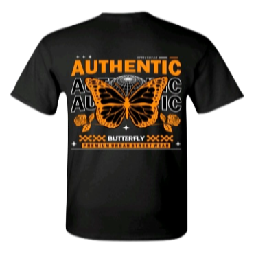 AUTHENTIC MMF BUTTERFLY BLACK TEE